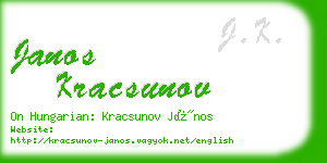 janos kracsunov business card